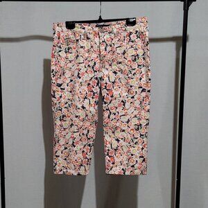 French Dressing Jeans capri pants floral pattern stretch cotton denim shorts 12